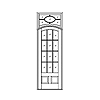 12-lite over 2-panel radius door with 5-lite shaped transom
Unit Dimension 44-1/2" x 136-1/2"
Door Dimension 42" x 110-3/4"
Panels - raised
Glazing - Single glass, TDL, with energy panel